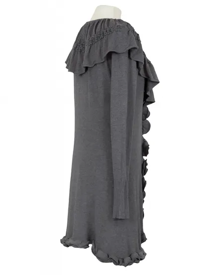 Cardigan mit Volant in grau von Preziosa