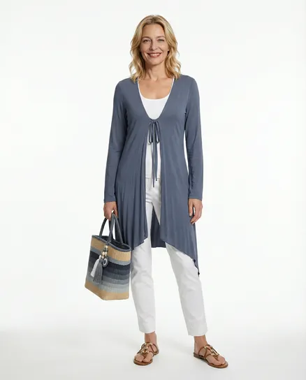 Cardigan Viskose in blau von Made in Italy