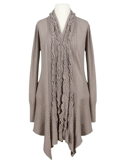 Strickh�lle Volant in taupe von Preziosa