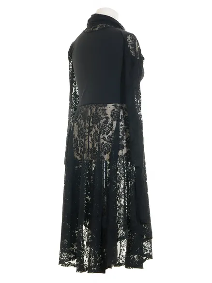 Chasuble Kleid mit Spitze in schwarz von FASHION