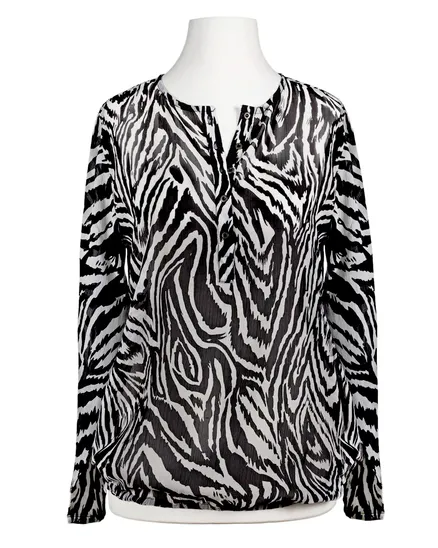 Chiffon Blusenshirt Animalprint in schwarz von Italia Moda