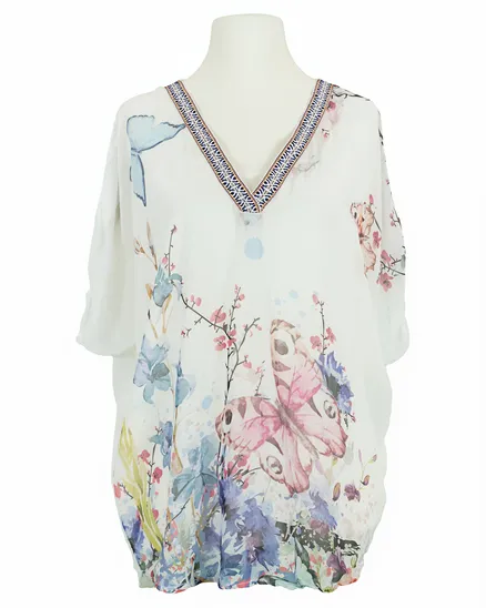 Chiffon Bluse 2-tlg. in wei� von Spaziodonna