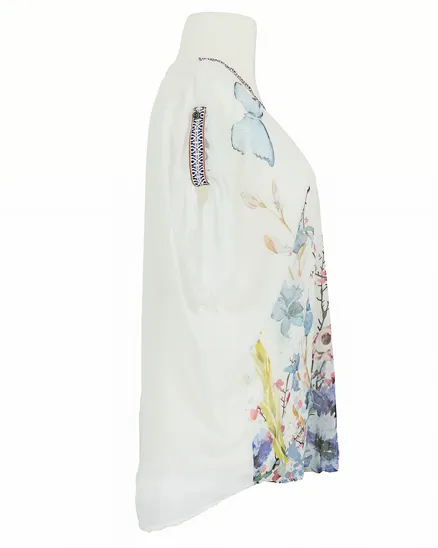 Chiffon Bluse 2-tlg. in wei� von Spaziodonna