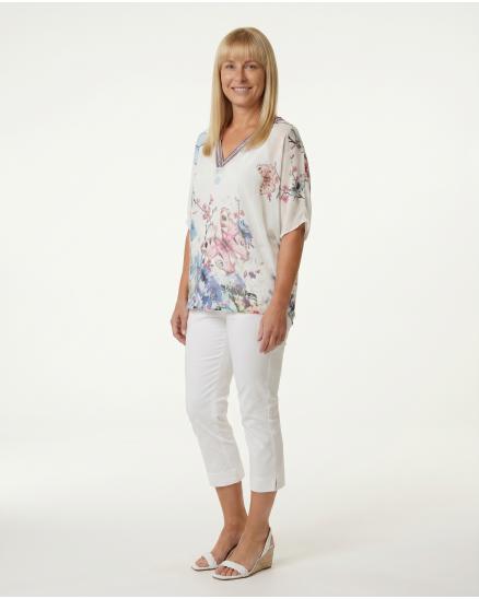 Chiffon Bluse 2-tlg. in wei� von Spaziodonna