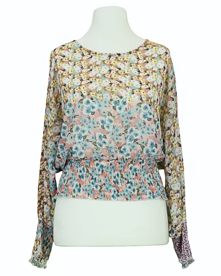 Chiffon Bluse Floral in rosa von New Collection