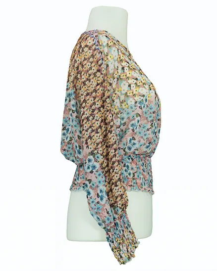 Chiffon Bluse Floral in rosa von New Collection