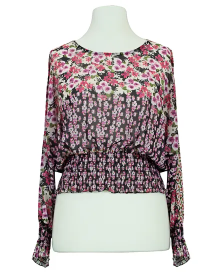 Chiffon Bluse Floral in schwarz von New Collection
