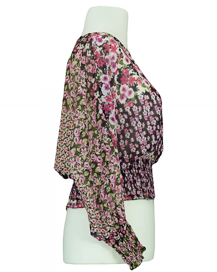 Chiffon Bluse Floral in schwarz von New Collection