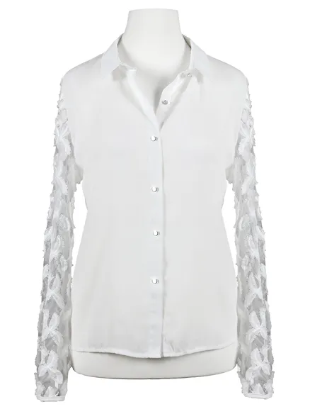 Bluse mit Bl�tenspitze in wei� von Buby`s