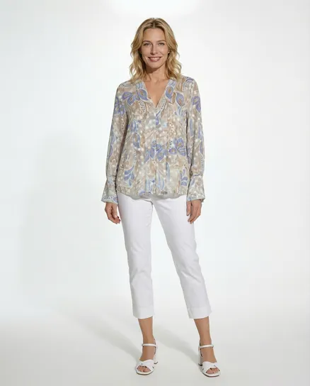 Chiffon Blusenshirt Floral in beige von Lamiar