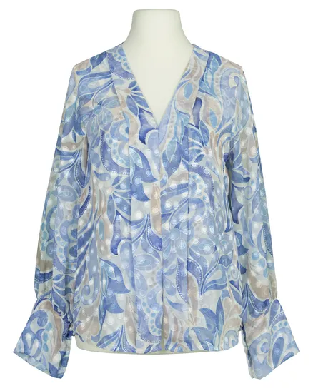 Chiffon Blusenshirt Floral in blau von Lamiar