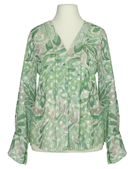 Chiffon Blusenshirt Floral in lindgr�n von Lamiar