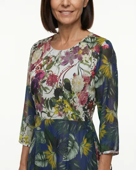 Chiffon Kleid Floral in bunt von Selected Touch