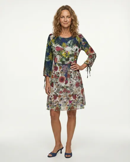 Chiffon Kleid Floral in bunt von Selected Touch