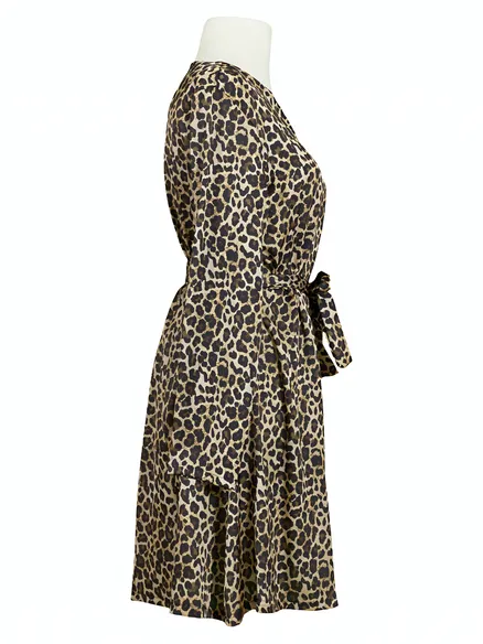 Chiffon Kleid Leoprint in schwarz von Montan