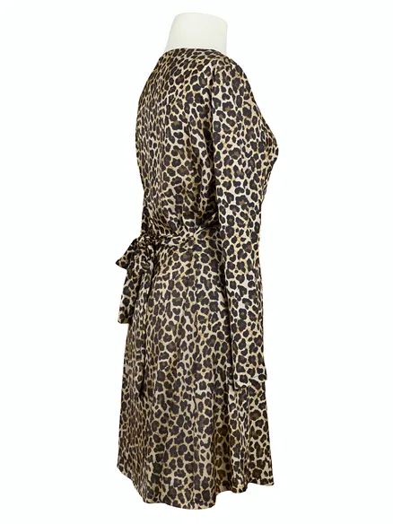 Chiffon Kleid Leoprint in schwarz von Montan