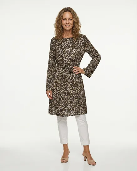 Chiffon Kleid Leoprint in schwarz von Montan