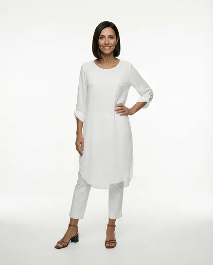 Bluse Chiffon in wei� von Moda