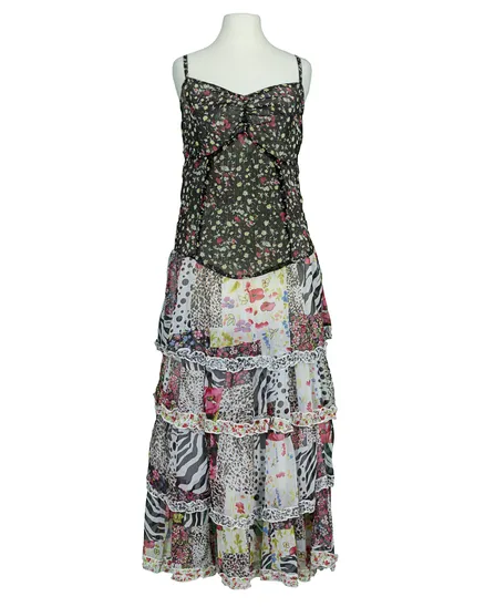 Chiffon Maxikleid in schwarz von Made in Italy