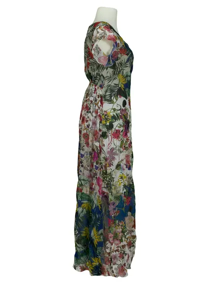 Chiffon Maxikleid Floral in bunt von Selected Touch