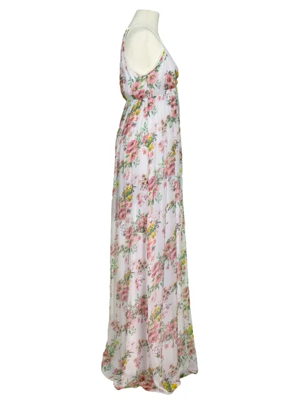 Maxikleid mit Seide in wei� von Montan