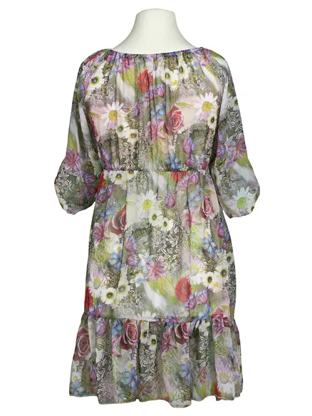Chiffon Tunika floral in grau von A. de Zarina