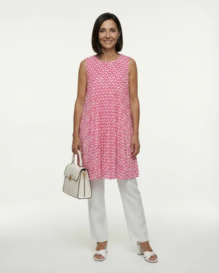 Chiffonkleid Plissee in pink von Made in Italy