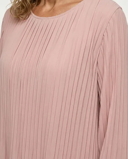 Chiffonkleid Plissee in rosa von Made in Italy