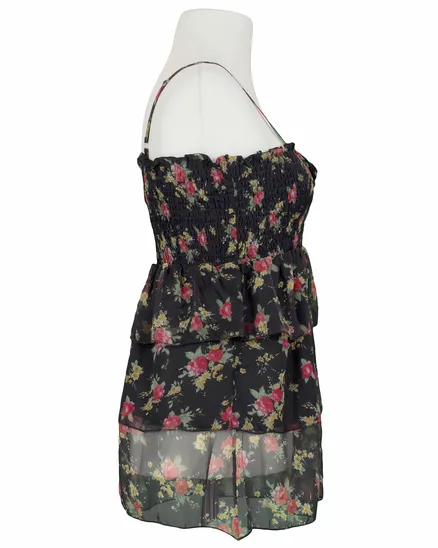 Chiffontop Bl�tenprint in schwarz von FASHION