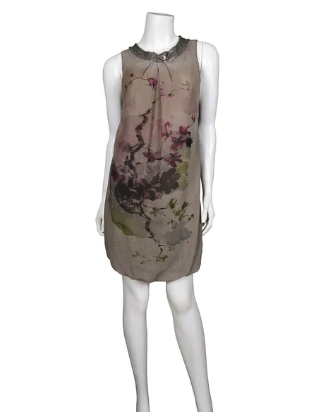Chiffon Tunika Floral in braun von Spaziodonna