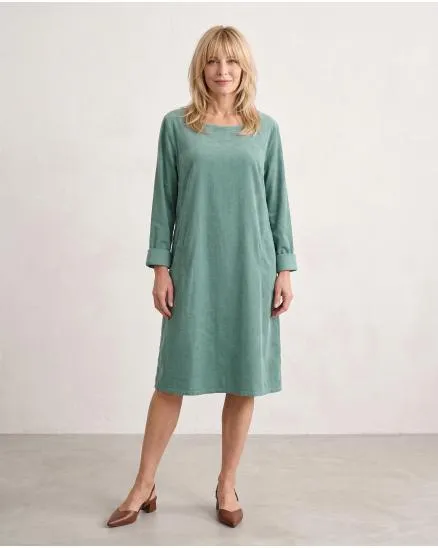 Cordkleid Baumwolle in aqua von Made in Italy