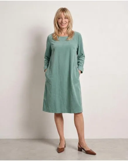 Cordkleid Baumwolle in aqua von Made in Italy