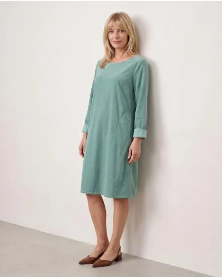 Cordkleid Baumwolle in aqua von Made in Italy