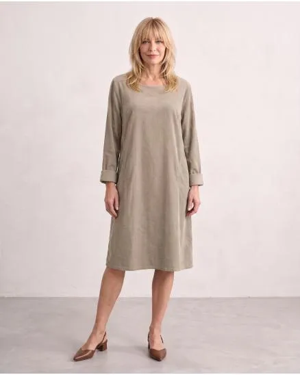 Cordkleid Baumwolle in beige von Made in Italy