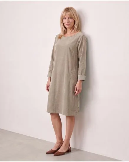 Cordkleid Baumwolle in beige von Made in Italy