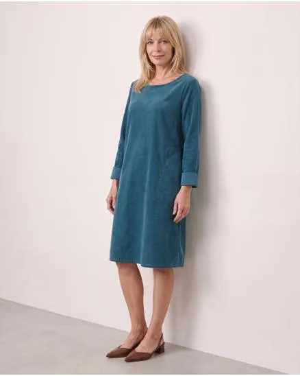 Cordkleid Baumwolle in blaugr�n von Made in Italy