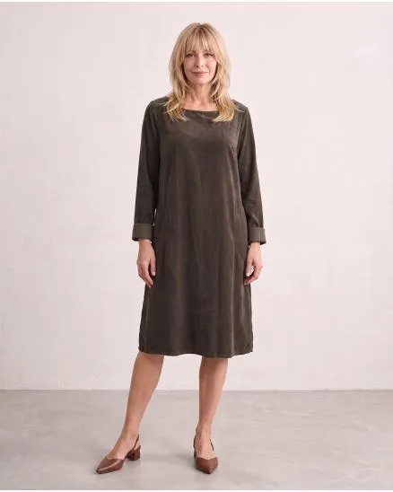 Cordkleid Baumwolle in braun von Made in Italy