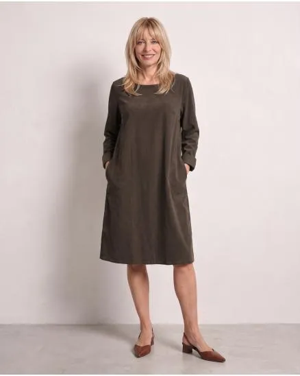 Cordkleid Baumwolle in braun von Made in Italy