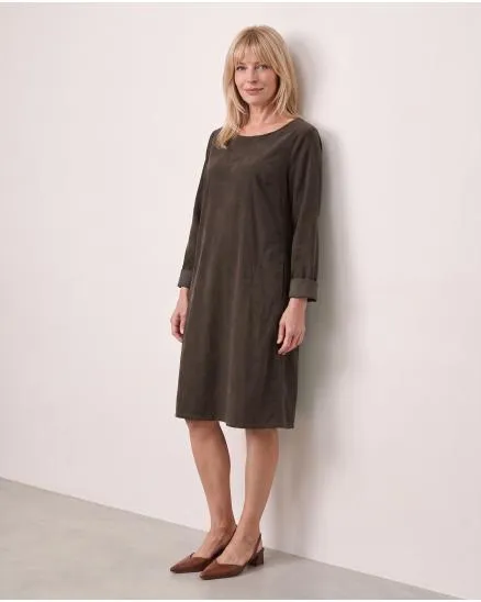 Cordkleid Baumwolle in braun von Made in Italy