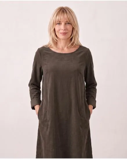 Cordkleid Baumwolle in braun von Made in Italy