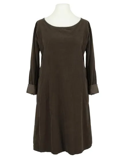 Cordkleid Baumwolle in dunkelbraun von Made in Italy