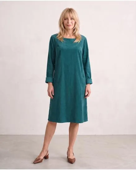 Cordkleid Baumwolle in petrol von Made in Italy