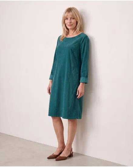 Cordkleid Baumwolle in petrol von Made in Italy