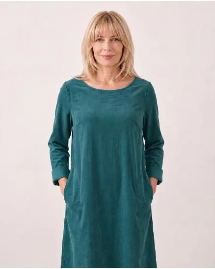 Cordkleid Baumwolle in petrol von Made in Italy