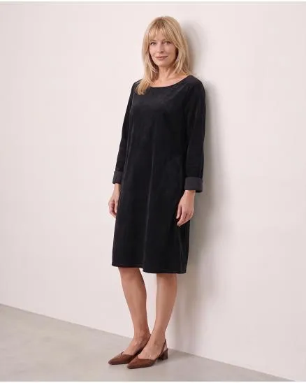 Cordkleid Baumwolle in schwarz von Made in Italy