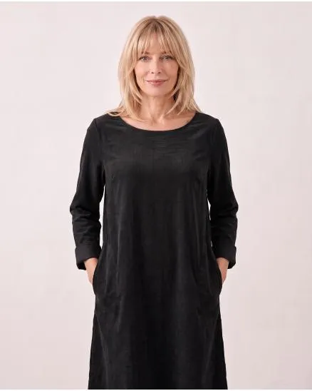 Cordkleid Baumwolle in schwarz von Made in Italy