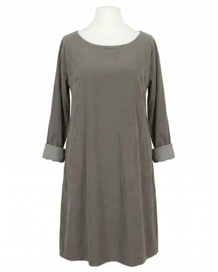 Cordkleid Baumwolle in taupe von Made in Italy