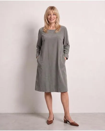 Cordkleid Baumwolle in taupe von Made in Italy