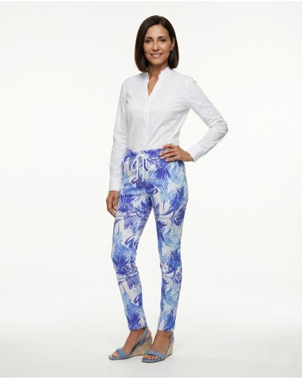 Crash Hose Floral in blau von Selected Touch