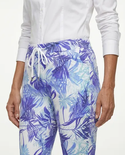 Crash Hose Floral in blau von Selected Touch